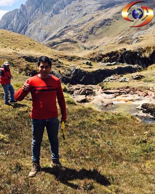 Trabajo de campo en zona de montaña